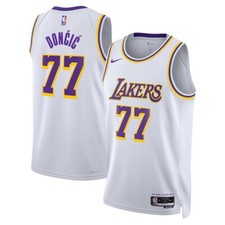 LA Lakers Men's jersey NBA Associa Edition (77 Doncic) white New All Sizes UK