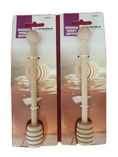 2 x HONEY DIPPERS WOODEN
