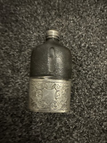Antique silver plated hip - antique,