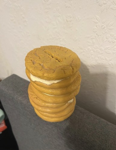 Custard cream biscuit - biscuit, moneybox
