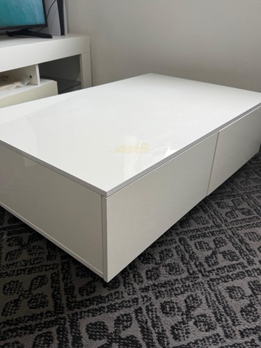 Modern high gloss white coffee - white,