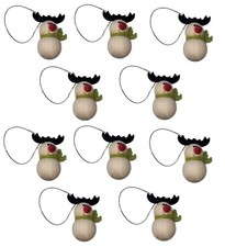 Set of 10 Wooden Reindeer