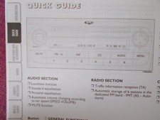 FIAT GRANDE PUNTO RADIO / CD /  MP3 SOUND SYSTEM AUDIO HANDBOOK. (ACQ 6318)
