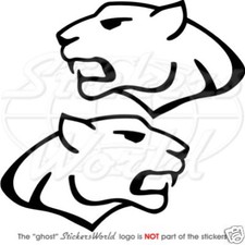 PANTHER CAT Jaguar Leopard 150mm Vinyl Stickers Decals x2 - CHOICE OF 22 COLOURS