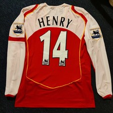 Size L - Arsenal 2004 2005 Home Shirt Long Sleeves - #14 HENRY