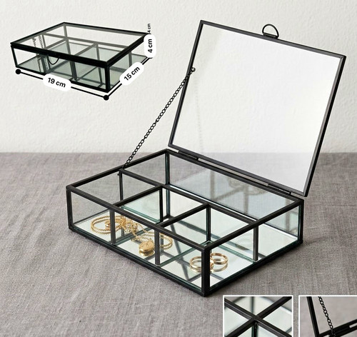 Glass metal mirror jewellery - glass,