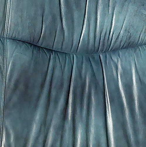 Blue leather sofa couch - blue, 200cm