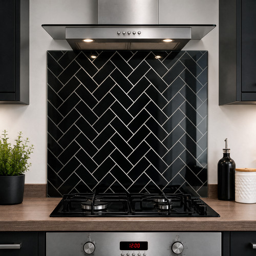 Printed glass kitchen - printed,