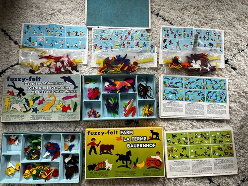 Vintage fuzzy felt 70s - 70s, farm