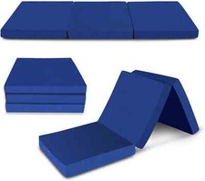 Kids Folding Faux Leather Futon Mattress - Multiple Colours Available