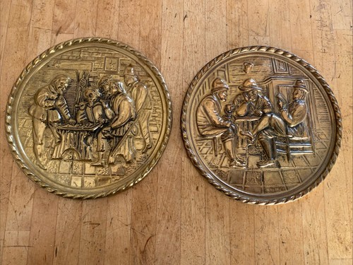 Wall hanging embossed brass - wall,