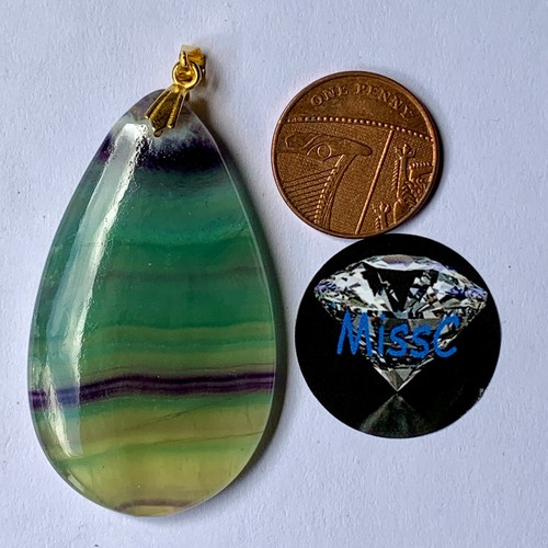 Fluorite 52x30mm teardrop - fluorite,