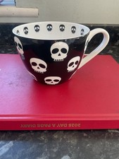 Portobello By Inspire Black & White Scull Mug