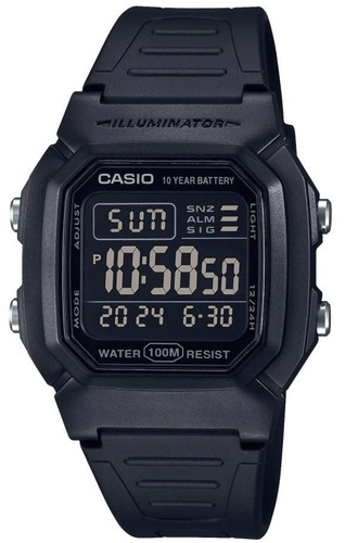 Casio watch black illuminator - black,