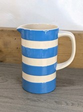 Rare T.G Green Cornish Blue 7" Tall JUG PITCHER Black Shield Vintage Cornishware