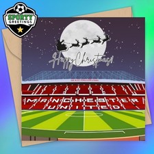 Old Trafford Christmas Card -  Manchester Xmas card, United festive Greetings