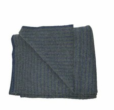 Blanket Grey Blue Stripe Military Issue Heavyweight Wool FOC Leather Strap VGC