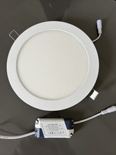 LED Recessed 225m Round Flat Panel Ceiling Down Light  2800-3200K Warm White 18w