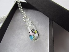 Handmade Unusual Glass Jar of Sweets ~ Liquorice Allsorts Novelty Chain Necklace