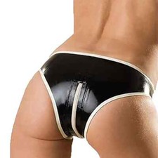 Black Latex Briefs Crotch