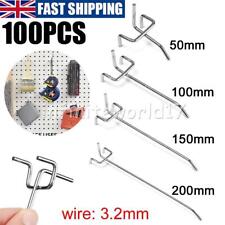 100X For METAL Single Pegboard Hooks Board Slat Wall Retail Display Shop Peg
