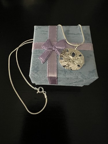 Sand dollar necklace - sand,