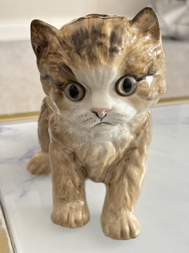 Large vintage ceramic cat - vintage,
