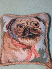 Vtg Small Pug Accent Pillow