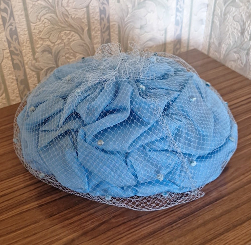 Blue mesh hat headpiece - /,
