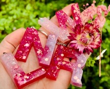 Handmade personalised keyring any colour any letter / full name optional