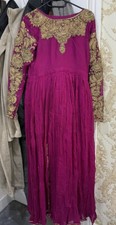 Woman Golu Hot Pink Long indian dress Party Wedding Size Small