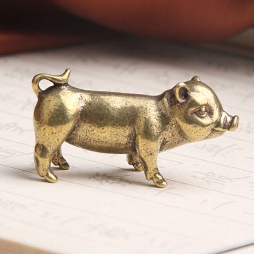 Brass pig figurine small - brass,