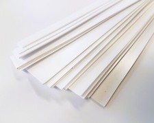 Plasticard Styrene Strips 200mm White Matt 0.25 to 1mm Thick 14 to 30mm Wide
