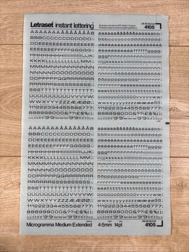 Letraset rub transfer - letraset,