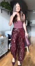Zara Burgundy Sequin Barrel