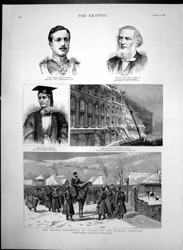 Antique print russian infantry - antique,
