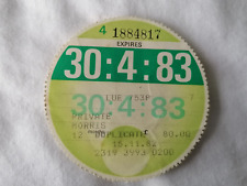 OLD UK CAR TAX DISC 30:4:83 /