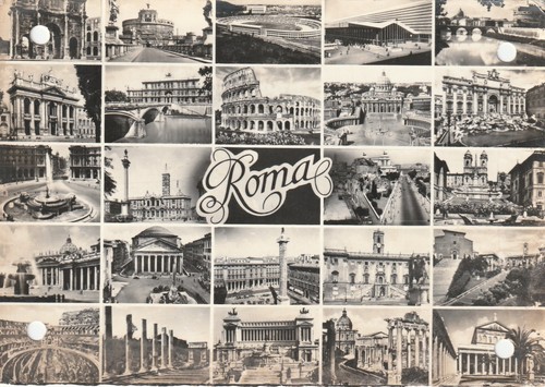 Rome postcard travelled by - rome,