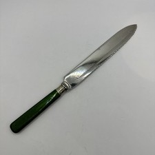 Vintage Green Handled Serrated
