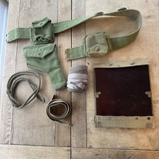Brit 1937 Pattern Webbing Holster Belt Lanyard Ammo Pouch - NAMED - Dated 1942 