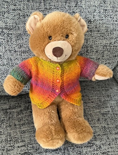 Hand knitted teddy bear - knitted,