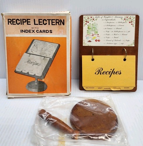 Vintage wooden recipe - vintage, lectern