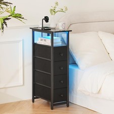 Narrow LED Nightstand Dresser