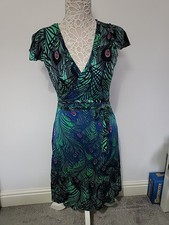 Vintage - Matthew Williamson For H+M Peacock Wrap Dress Size S (Size 10 Ish)