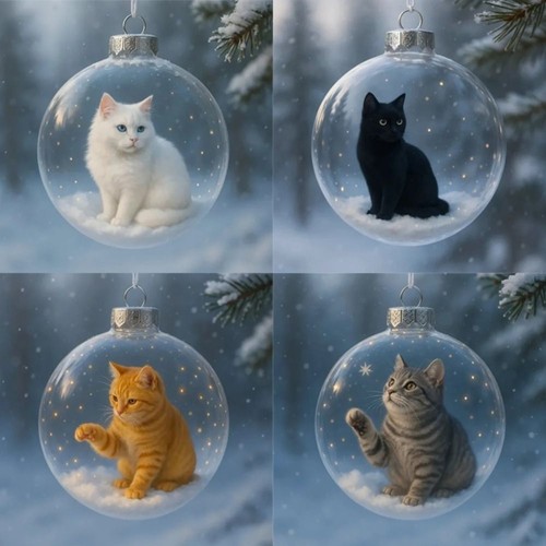 Cat ornament christmas ball - cat,