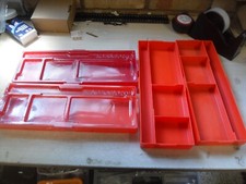 Meccano 4 x 1970's Red Plastic Storage Trays Two With Lids
