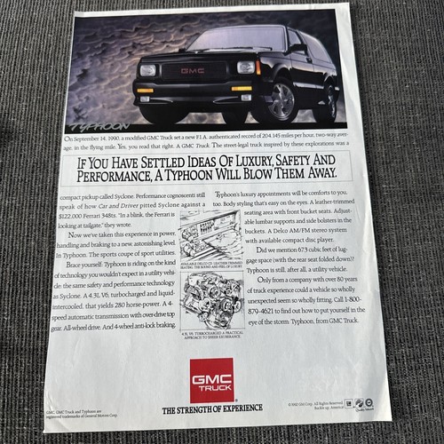 1992 gmc typhoon advertisement - typhoon,