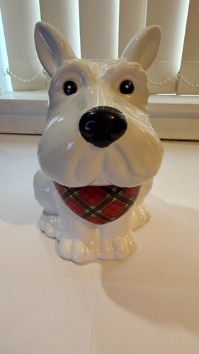 White tartan scottish scottie - white,