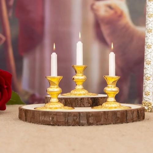 Church candle holder golden - candle,