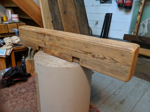 Reclaimed pine beam - beam, mantle